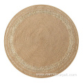 Round hemp jute home floor rug